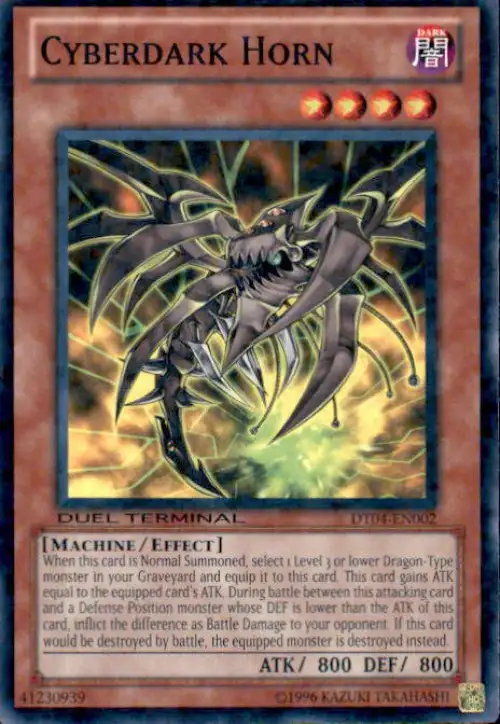 YuGiOh Duel Terminal 4 Duel Terminal Normal Parallel Rare Cyberdark Horn DT04-EN002