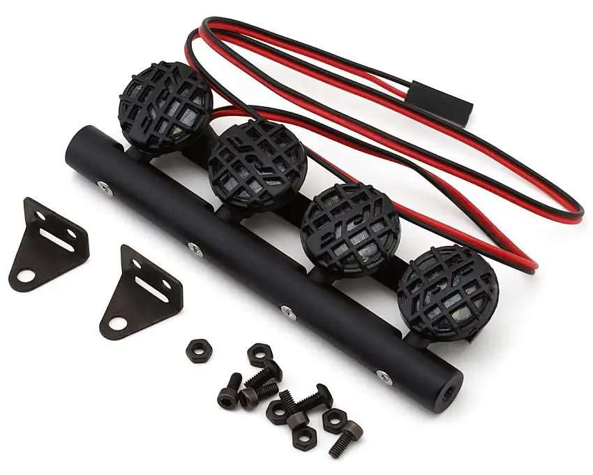 Hobby Details Round IPF LED Light Roof Bar (White) (6-8.4V) (100mm) w/L-Mounts