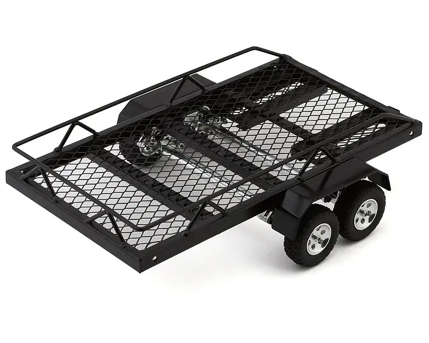 Hobby Details 1/24 Mini Aluminum Dual Axle Scale Trailer (31x17x6.5cm) (Miniature Scale Accessory)