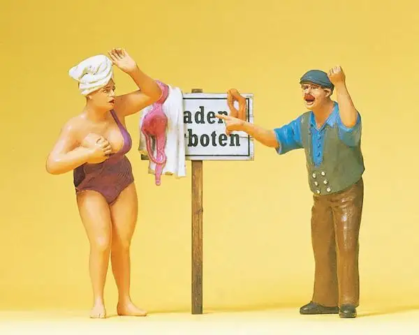 Preiser 45128 G Scale Pedestrians -- No Swimming