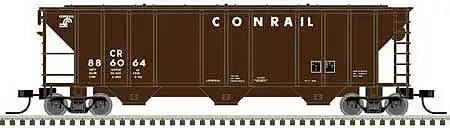 Atlas 50005542 N Scale PS-2 4427 3-Bay Covered Hopper - Ready to Run - Master(R) -- Conrail 886057 (Boxcar Red, white)