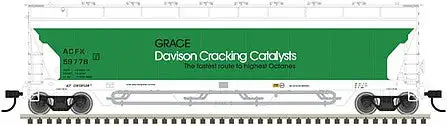 Atlas 20006275 HO Scale Pressureaide Centerflow Hopper - Ready to Run - Master(R) -- Grace Davison 59771 (green, white)