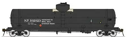American Limited Models 1864 HO Scale GATC Welded Tank Car - Ready to Run -- Northern Pacific 102023 (As-Delivered, black, Special Service Interbay)