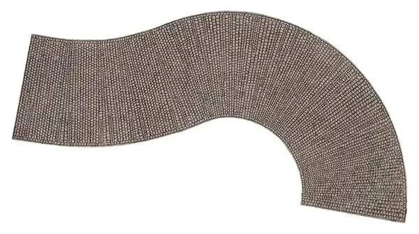 Noch 60316 HO Scale Flexible Cobblestone 2-Lane Curved Road -- Roman Pattern