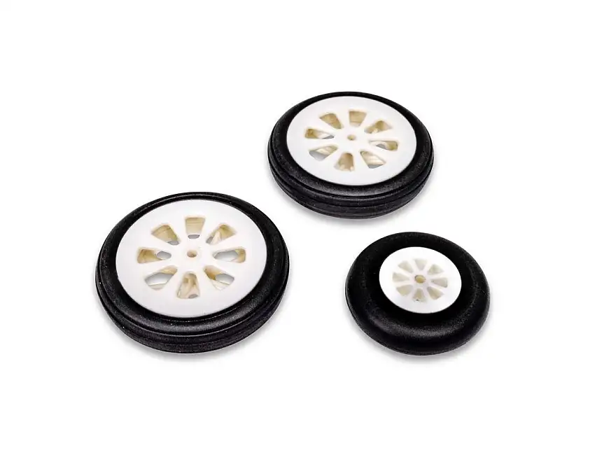 E-flite Wheel Set Mains 60mm, Nose Wheel 44mm; Habu 80