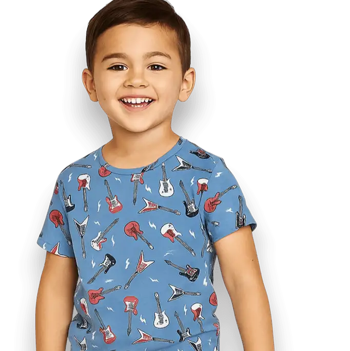 Electric Guitars Rockstar Summer Pajama Set