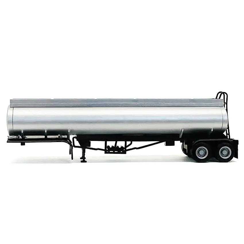 Elliptical Tanker Trailer Silver 1/87 (HO) Plastic Model by Promotex