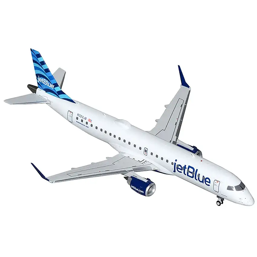Embraer ERJ-190 Commercial Aircraft "JetBlue Airways" (N323JB) White with Blue Striped Tail "Gemini 200" Series 1/200 Diecast Model Airplane by GeminiJets