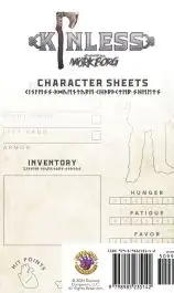 EXD1004 Explore Dungeons Kinless Role Playing Game: Character Sheets (Mork Borg)