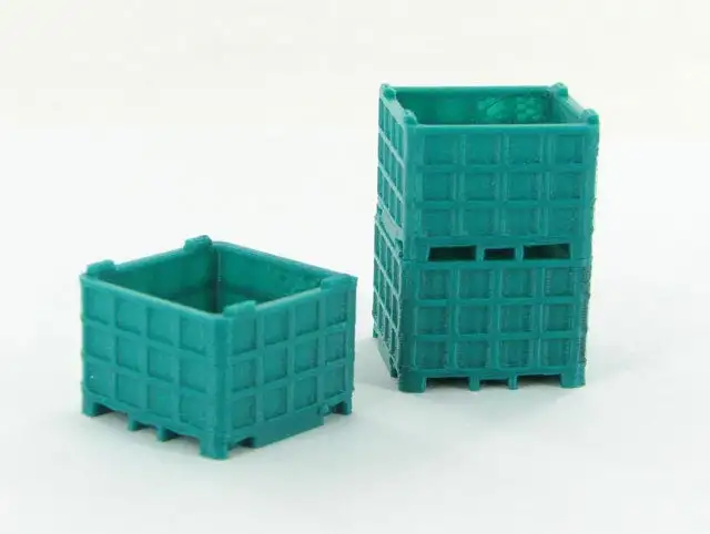 3D To Scale 50-252-BG 1/50 – Plastic Bin Pallets 3pk Bluegreen Diorama