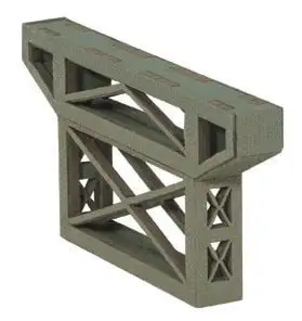 Noch 67031 HO Scale Steel Truss Bridge Pier - Kit (Laser-Cut Card)