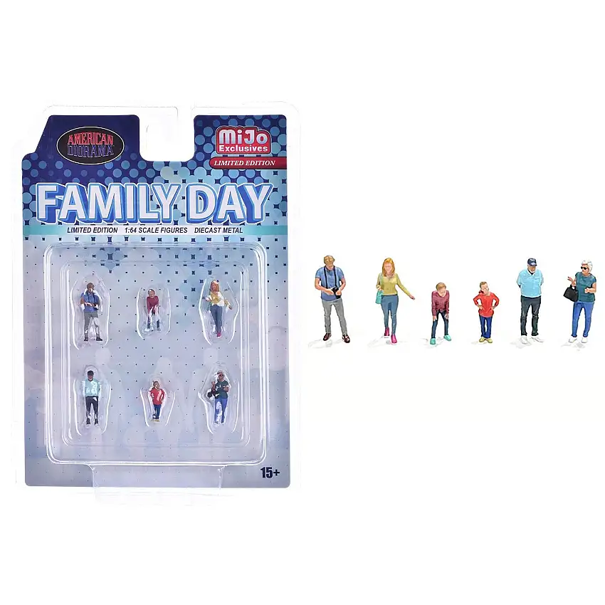 "Family Day" 6 piece Diecast Figure Set Limited Edition for 1/64 Scale Models by American Diorama
