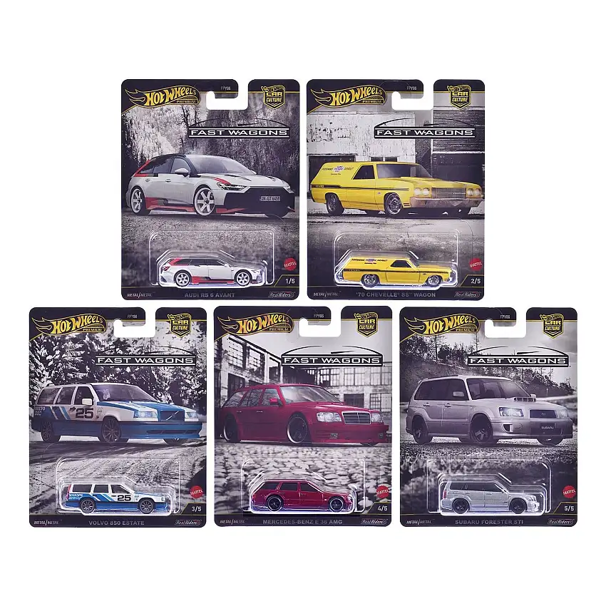"Fast Wagons" 5 piece Set "Car Culture" 2024 Series J Diecast Model Cars by Hot Wheels