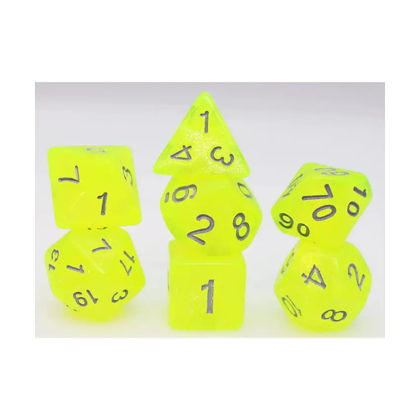 Poly Set - Radioactive Lemonade w/Silver (7)