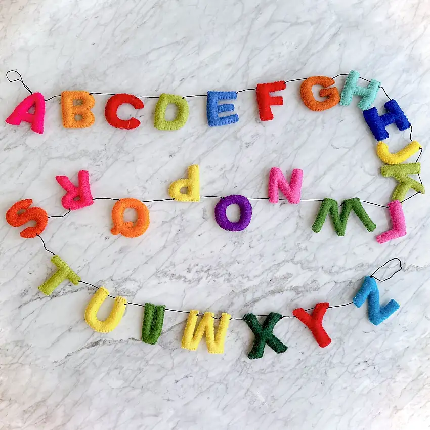 Rainbow Alphabet Banner Kids Room Garland 7ft
