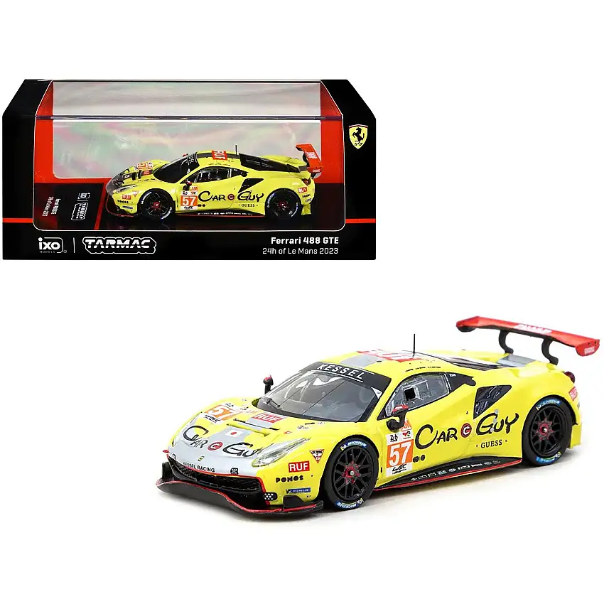 Ferrari 488 GTE #57 Scott Huffaker - Takeshi Kimura - Daniel Serra "Kessel Racing" "24 Hours of Le Mans" (2023) "Hobby64" Series 1/64 Diecast Model Car by Tarmac Works