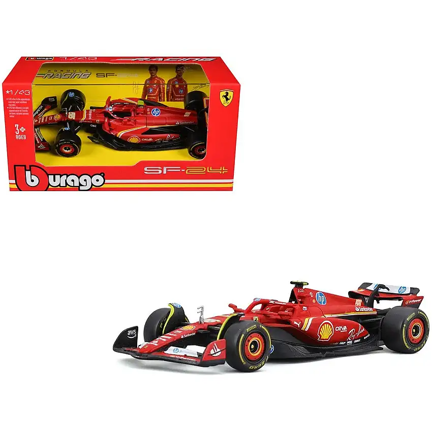 Ferrari SF-24 #55 Carlos Sainz "Formula One F1 World Championship" (2024) "Formula Racing" Series 1/43 Diecast Model Car by Bburago