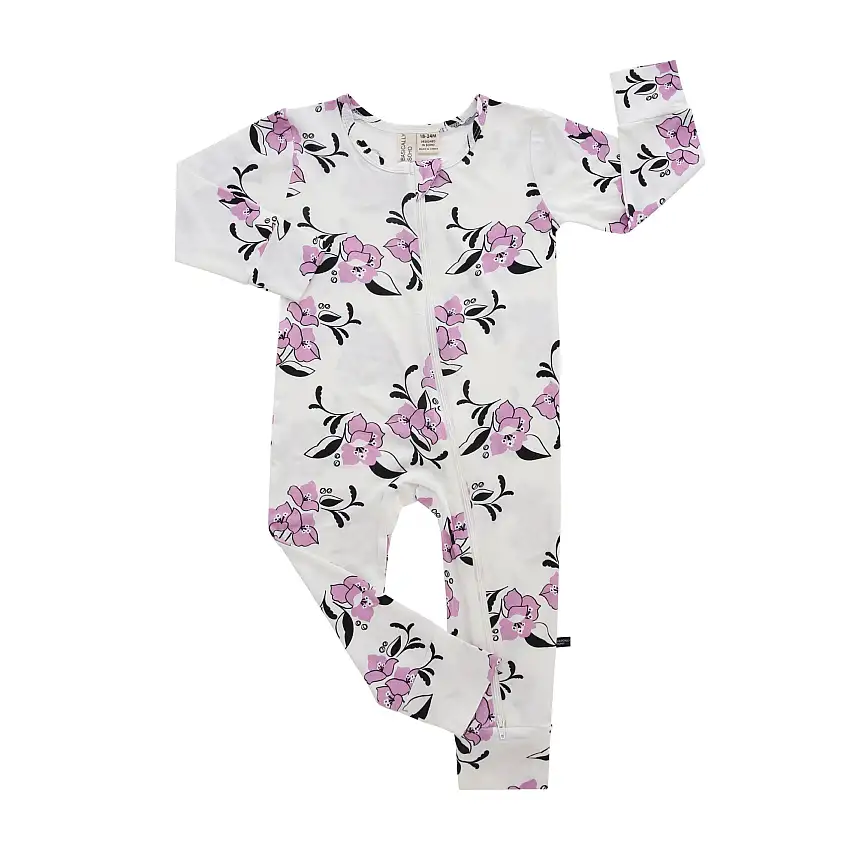 Amalfi Coast Purple Flower Zippered Romper