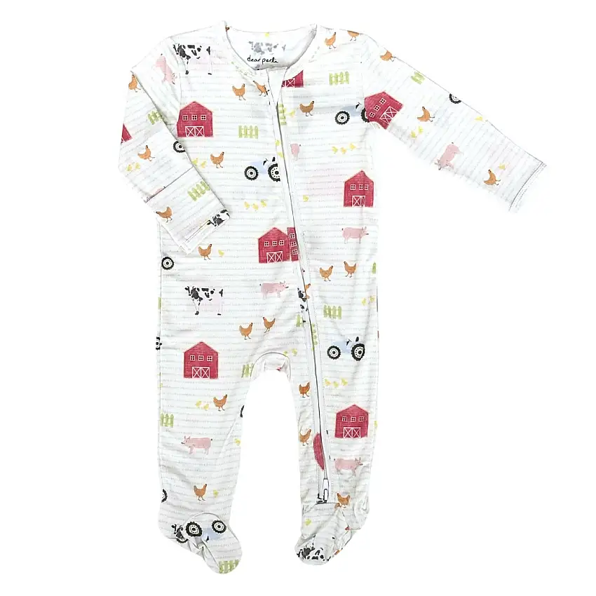 Footie Zippered One Piece In Farm & Co.