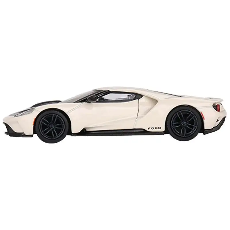 Ford GT "1964 Prototype Heritage Edition" Wimbledon White with Black Hood and Stripe Limited Edition to 2400 pieces Worldwide 1/64 Diecast Model Car by Mini GT