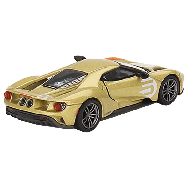 Ford GT #5 "Holman Moody Heritage Edition" Gold Metallic with Red Accents Limited Edition to 1800 pieces Worldwide 1/64 Diecast Model Car by Mini GT