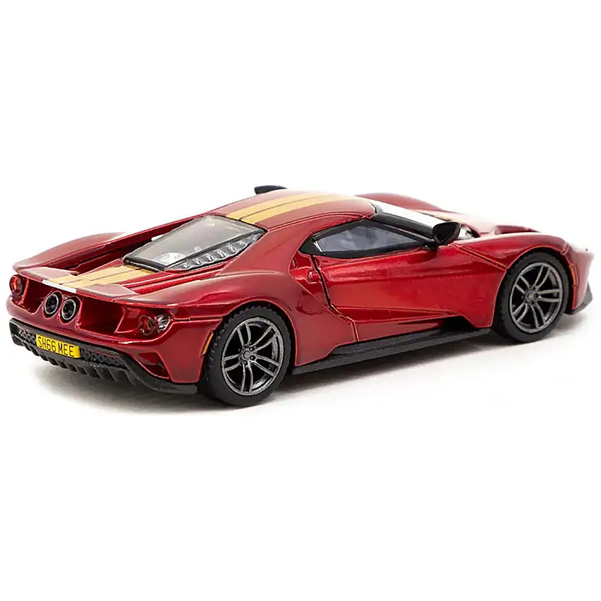 Ford GT Liquid Red Metallic with Gold Stripes "Shmee150 Collection" "Collaboration Model" 1/64 Diecast Model Car by Mini GT & Tarmac Works