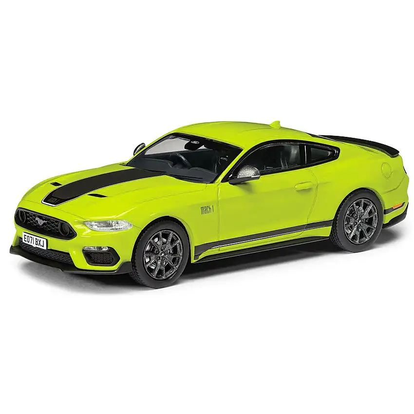 Ford Mustang Mk6 Mach 1 RHD (Right Hand Drive) Grabber Yellow with Black Stripes "Vanguards" Series 1/43 Diecast Model Car by Corgi