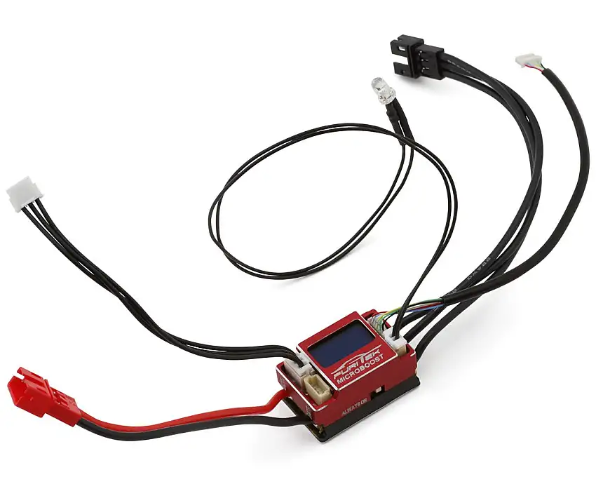 Furitek Microboost 2S 25A Brushless Sensored/Sensorless Micro Drift ESC w/Display (Red) (Solderable/Replaceable Wire)