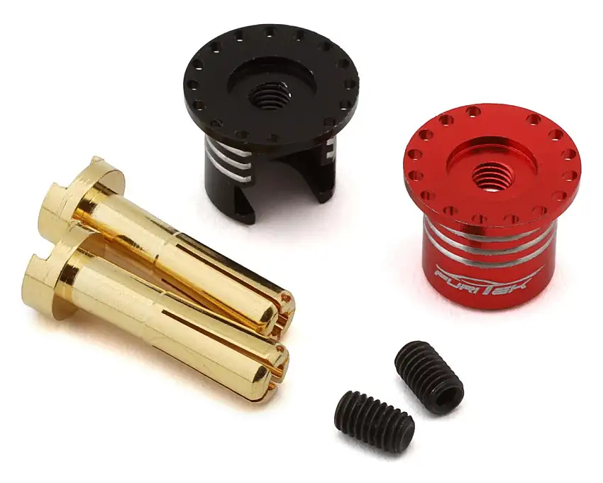 Furitek Heatsink Bullet Plug Grips w/4mm Bullets (Black/Red)