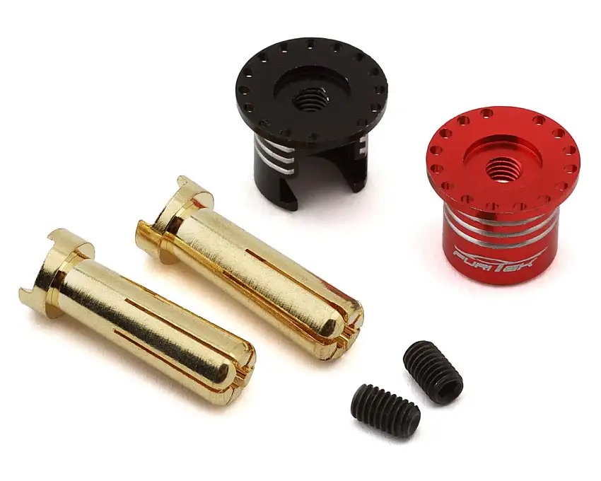 Furitek Heatsink Bullet Plug Grips w/5mm Bullets (Black/Red)