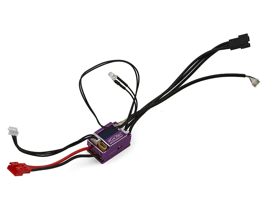 Furitek Microboost 2S 25A Brushless Sensored/Sensorless Micro Drift ESC w/Display (Purple) (Solderable/Replaceable Wire)