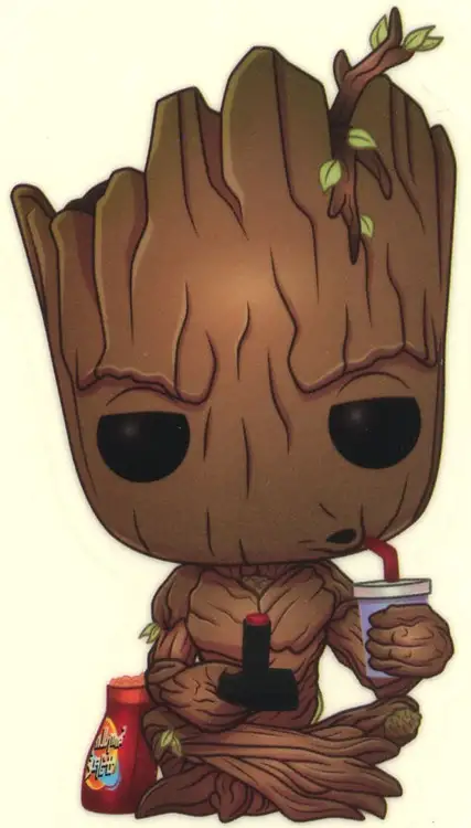 Funko Marvel Groot Exclusive Sticker [Gamer, Sitting, Glow-in-the-Dark]