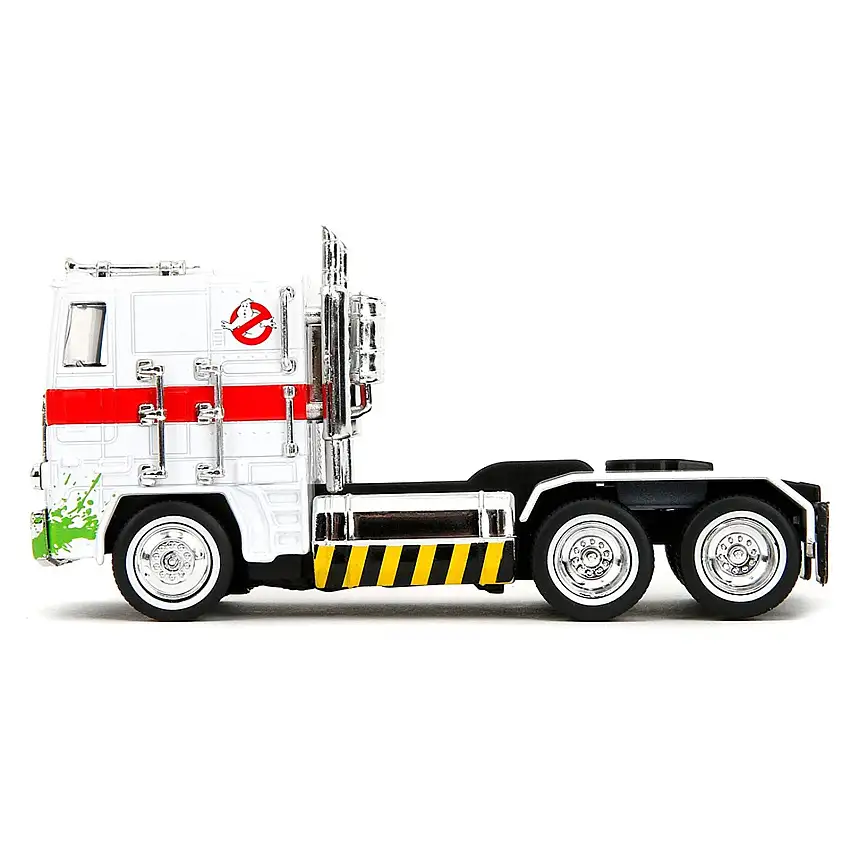 G1 Autobot Optimus Prime Truck White with Robot on Chassis from "Transformers" TV Series - "Ghostbusters" (1984) Movie Crossover "Hollywood Rides" Series Diecast Model by Jada