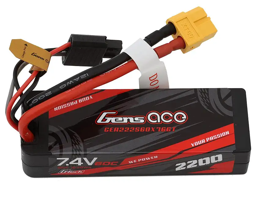 Gens Ace 2S 60C G-Tech Hardcase LiPo Battery Pack (7.4V/2200mAh) w/XT60 Connector