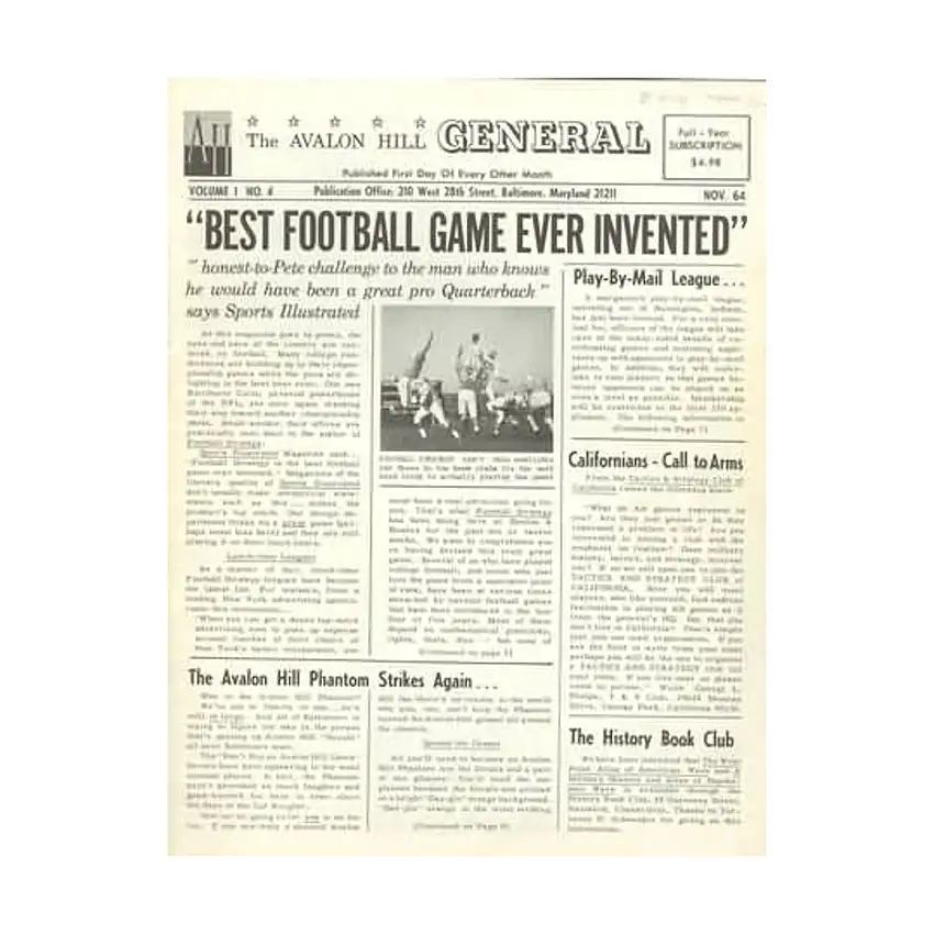 Vol. 1, #4 "Football Strategy, Afrika Korps, Tactics II"