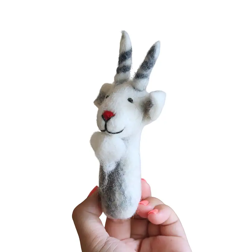 White Goat Finger Puppet