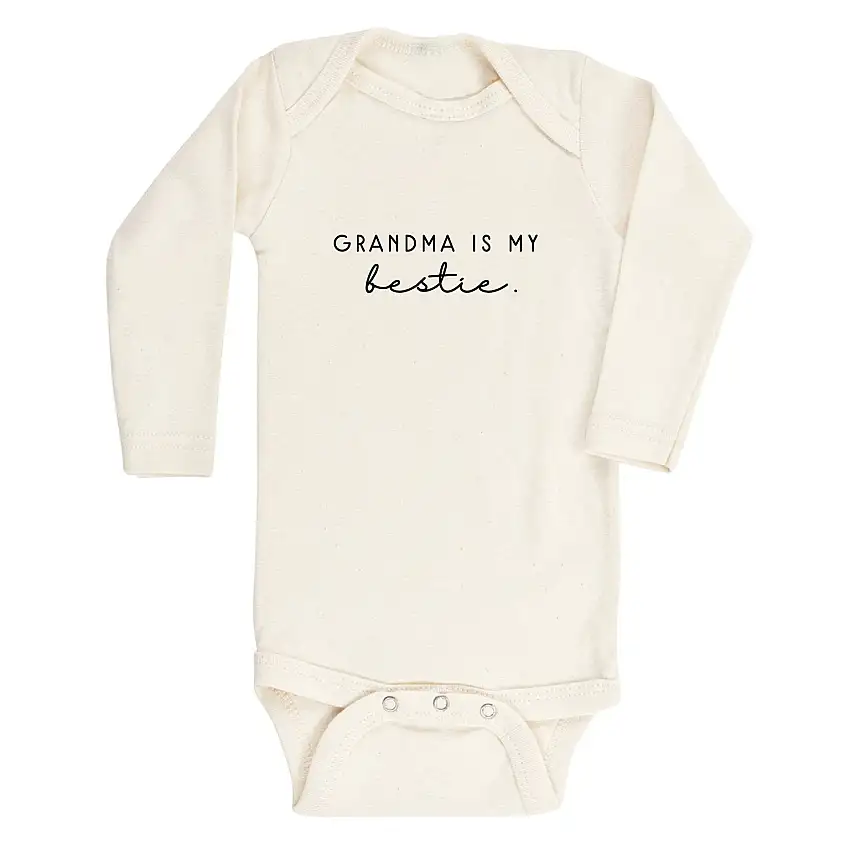Grandma Is My Bestie Organic Baby Bodysuit Long Sleeve