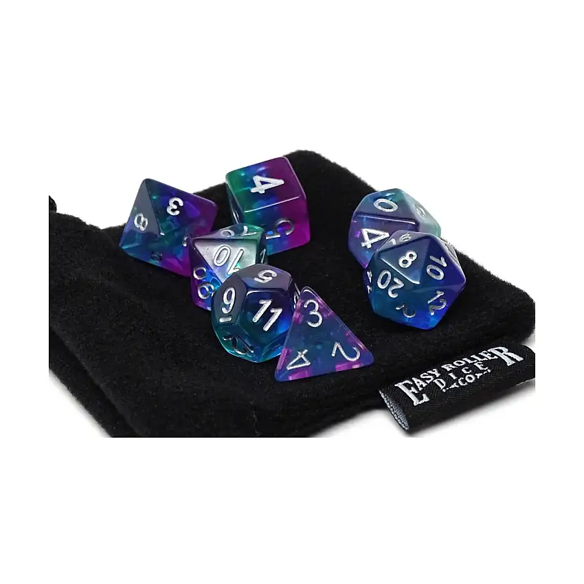 Translucent Green, Blue, Purple w/White (7)