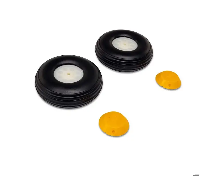 Hangar 9 J-3 Cub 10cc Wheel Set (2) w/Wheel Caps