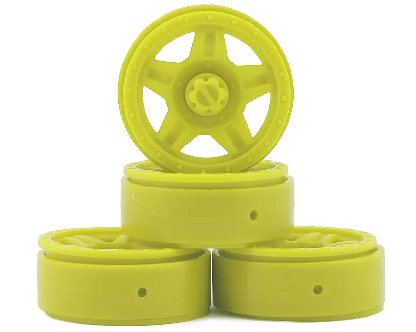 HobbyPlus Deep Star 1.2" Composite Micro Beadlock Wheels (Yellow) (4)