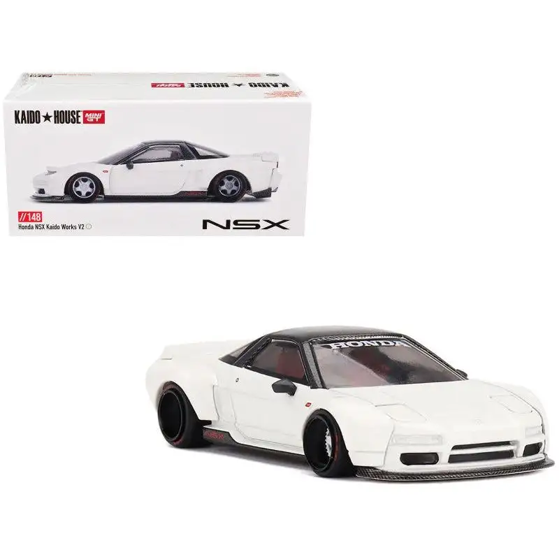 Honda NSX "Kaido Works V2" White with Black Top (Designed by Jun Imai) "Kaido House" Special 1/64 Diecast Model Car by Mini GT