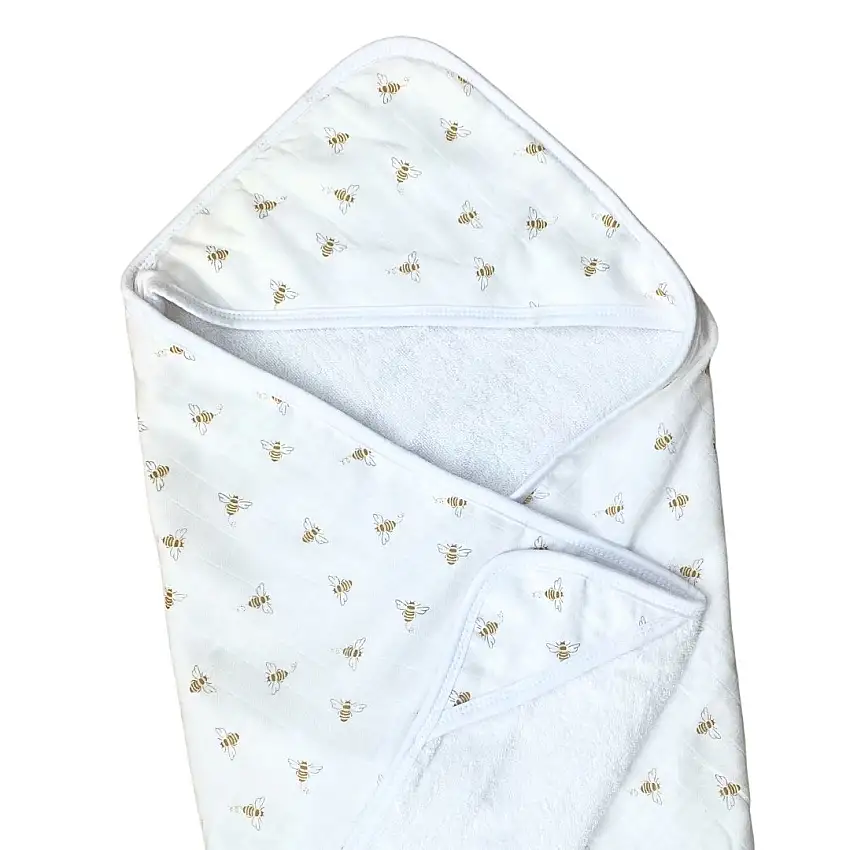 Hooded Towel In Busy Bees