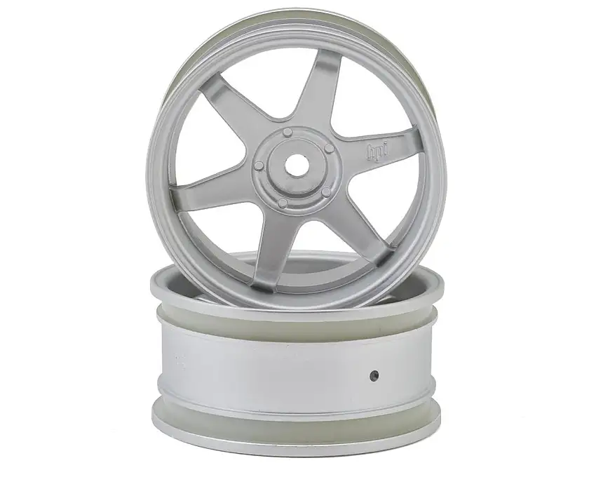 HPI TE37 26mm Touring & Drift Wheels (Matte Chrome) (2) (3mm Offset)