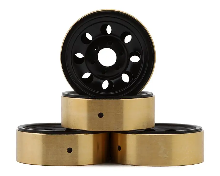 HPI 1.2" CS-8 Steel Beadlock Wheels (Black) (4) (25g) w/Brass Wheel Weights