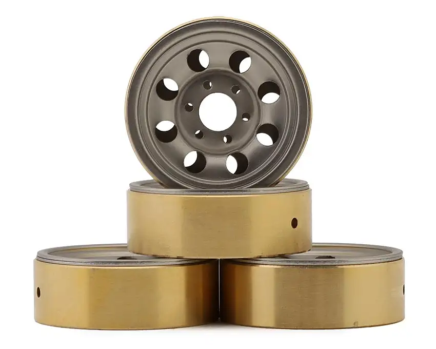 HPI 1.2" CS-8 Steel Beadlock Wheels (Silver) (4) (25g) w/Brass Wheel Weights