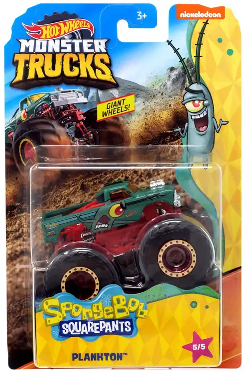 Hot Wheels Monster Trucks Spongebob Squarepants Plankton Diecast Car #5/5