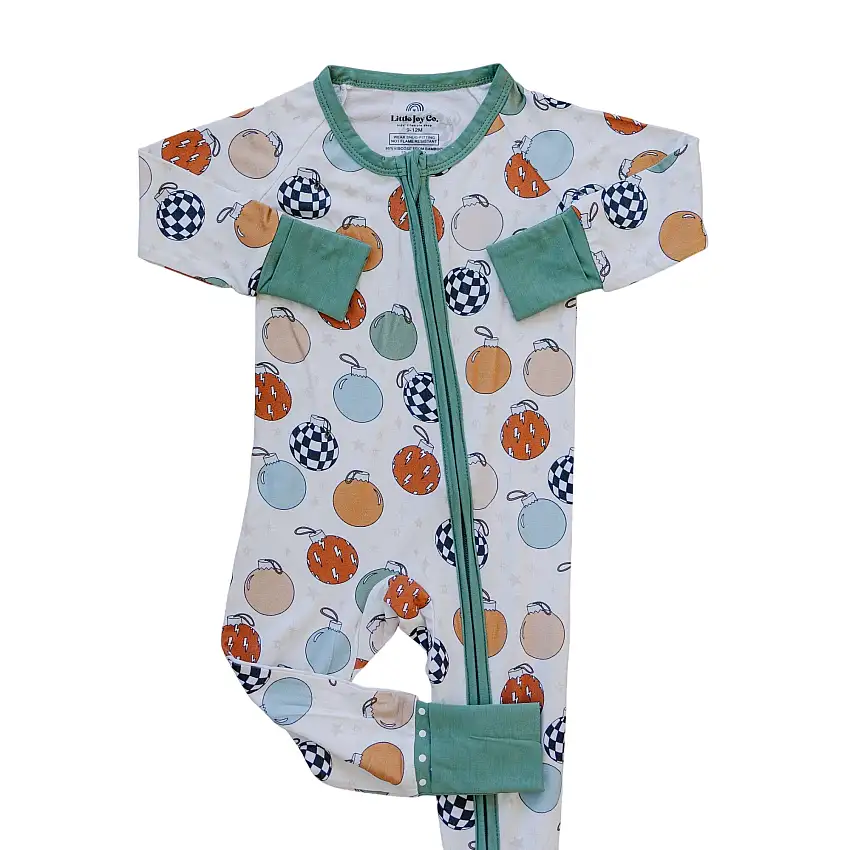 Christmas Ornament Bamboo Zippy Romper