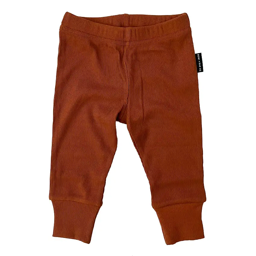 Bamboo Ribbed Leggings - Auburn