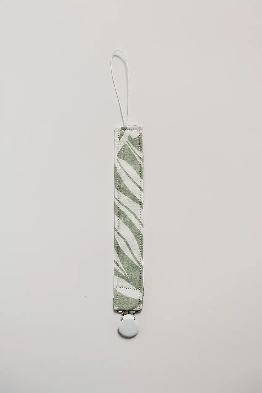 Sage Palm Pacifier Clip