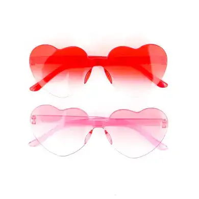 Red And Pink Ombré Heart Sunglasses